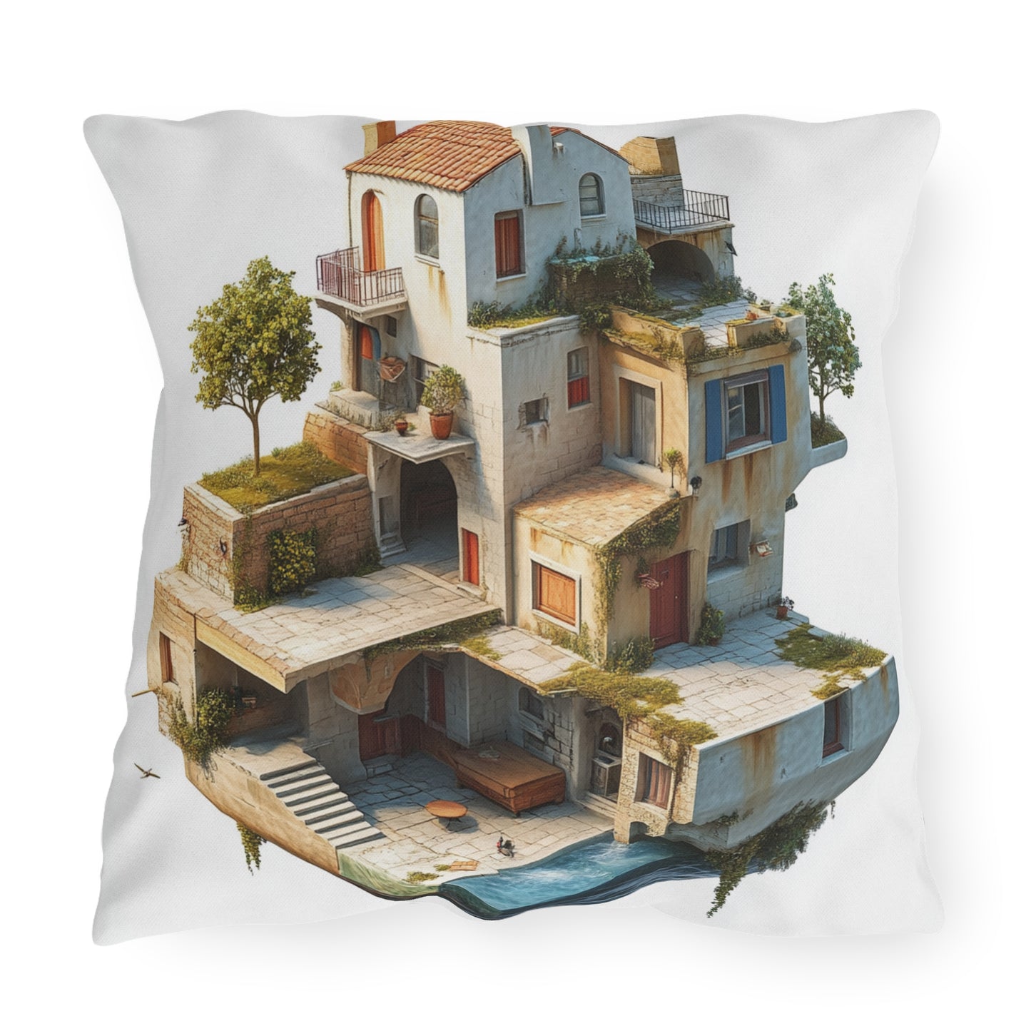 Whimsical Outdoor Pillows with Dreamy House Design - Perfect for Home Décor and Gifts