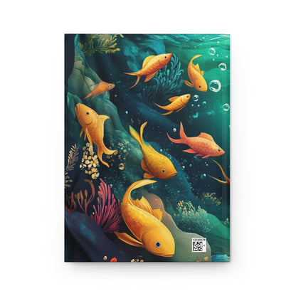 Underwater Goldfish Hardcover Journal - Matte Finish, Perfect for Nature Lovers