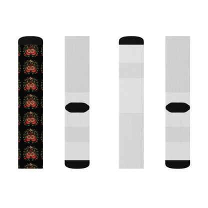 Black & Red Hearts - Sublimation Socks