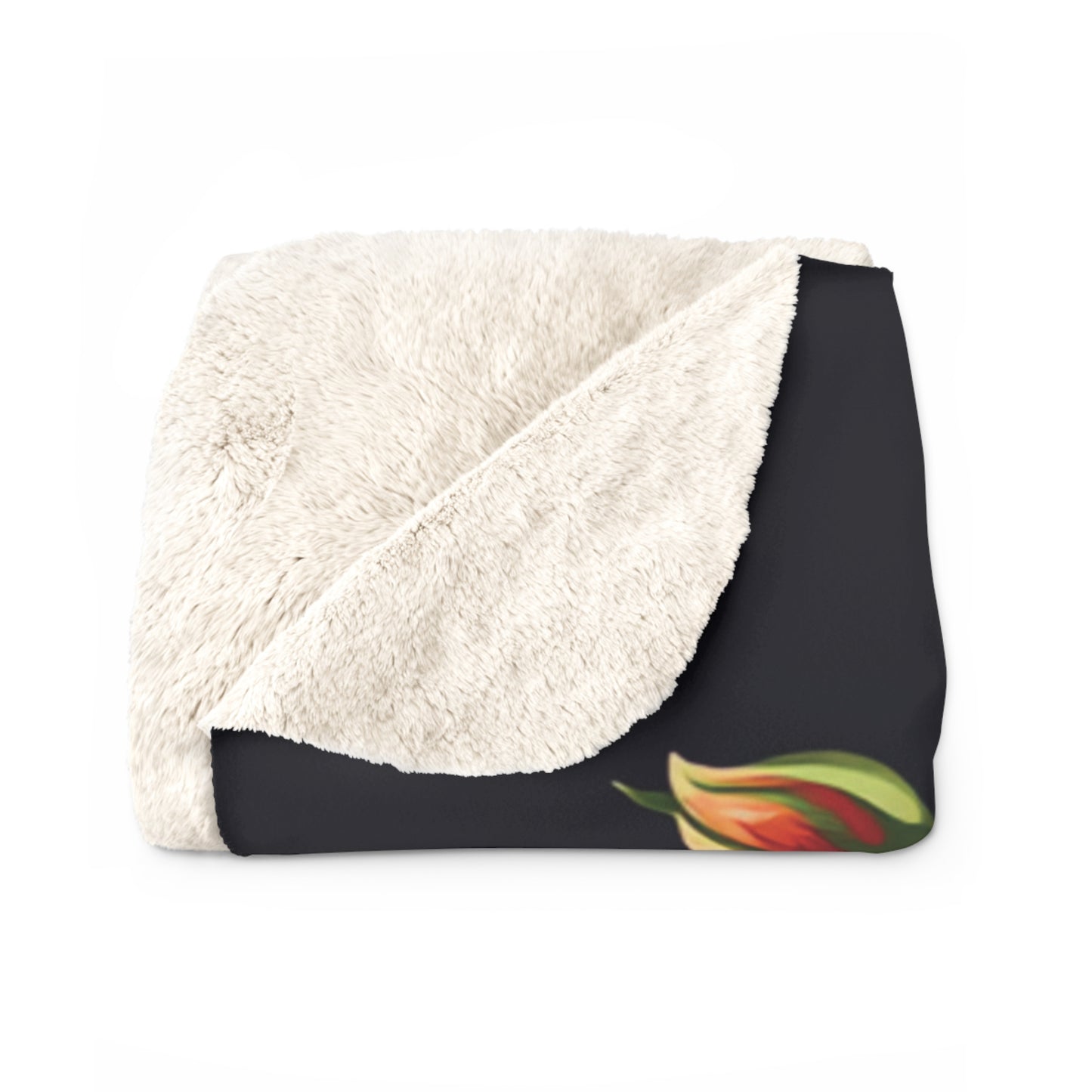 Elegant Rose Floral - Sherpa Fleece Blanket - Click me to see Image