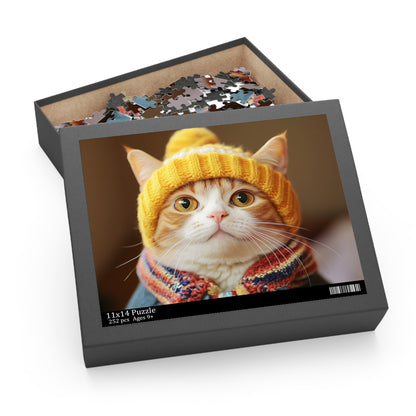 Adorable Cat Winter Puzzle - 500-Piece