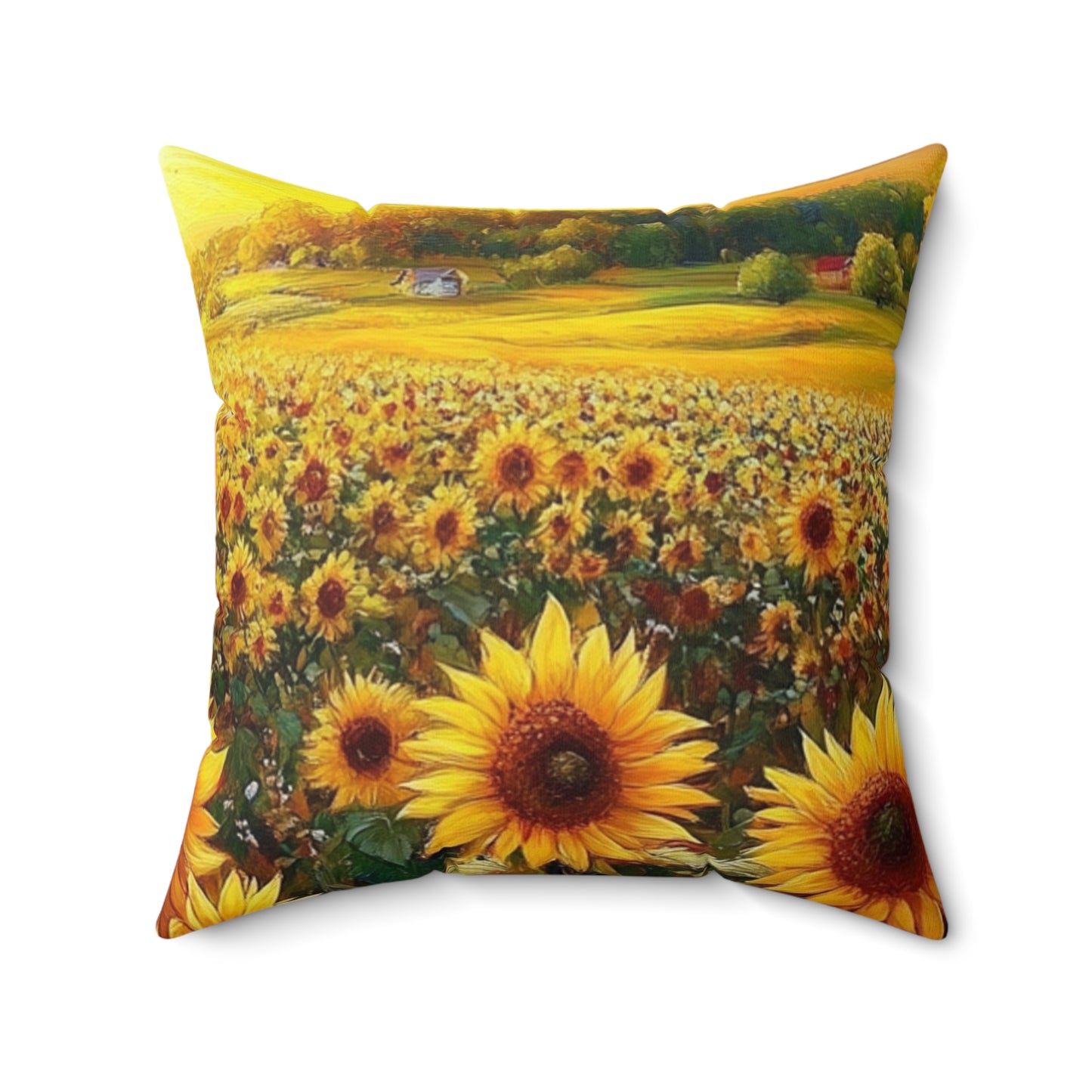 Vibrant Sunflower Square Pillow - Floral Home Decor