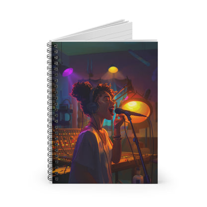 Musical Inspiration Spiral Notebook - Ruled Line, Music Journal, Creative Writing Notebook, Singer Gift, Stationery for Musicians