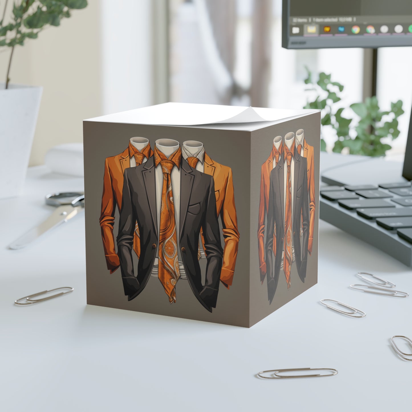 Stylish Note Cube for Professionals, Office Decor, Gift for Coworkers, Desk Organizer, Unique Stationery