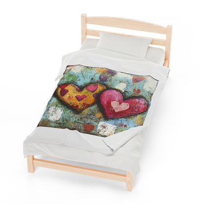 Hearts- Velveteen Plush Blanket