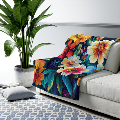 Flowers -  Sherpa Fleece Blanket