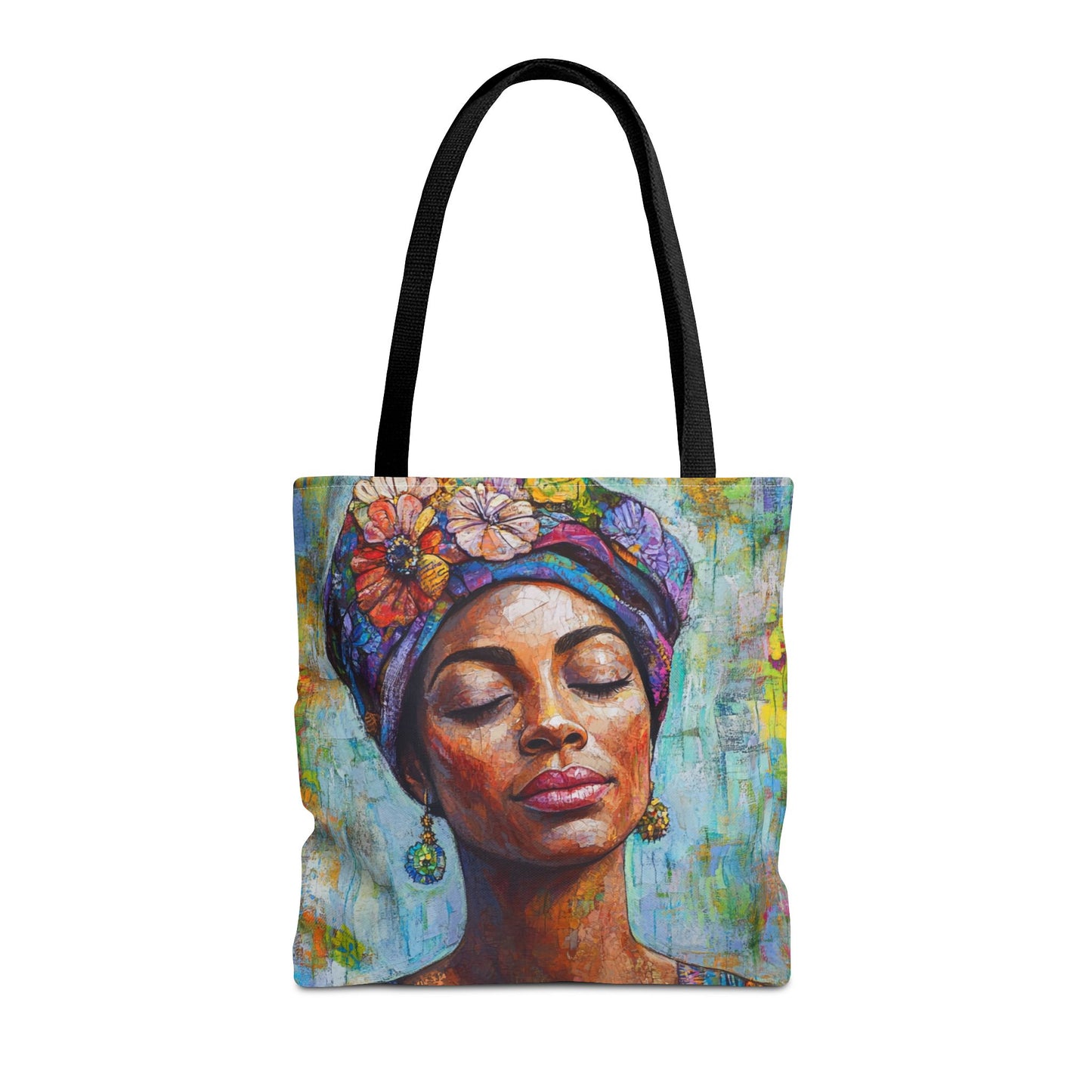 Vibrant Art Tote Bag with Floral Design