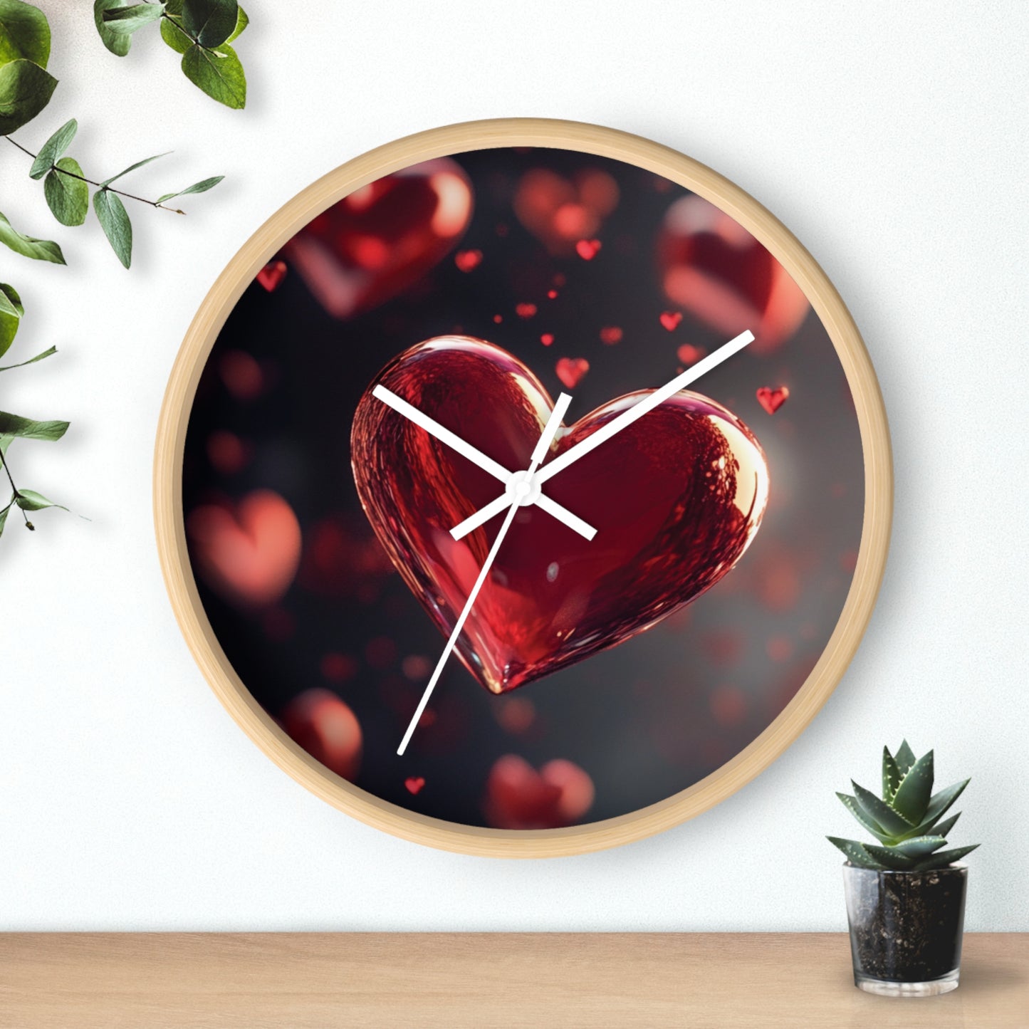 Romantic Heart Design Wall Clock - Perfect Gift for Valentine's Day