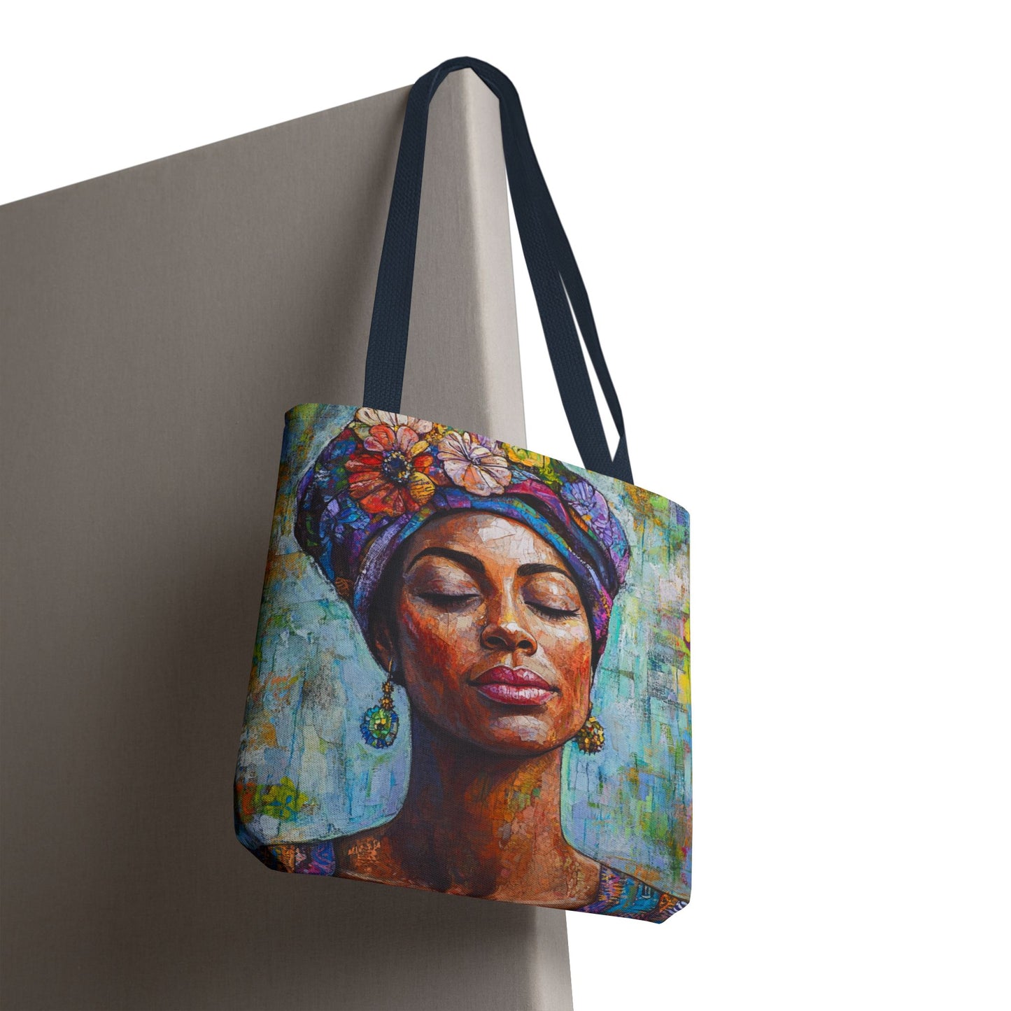 Vibrant Art Tote Bag with Floral Design