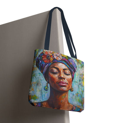 Vibrant Art Tote Bag with Floral Design
