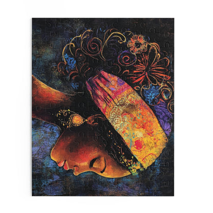 Artistic 500-Piece Puzzle - Beautiful Profile Design with Colorful Headwrap