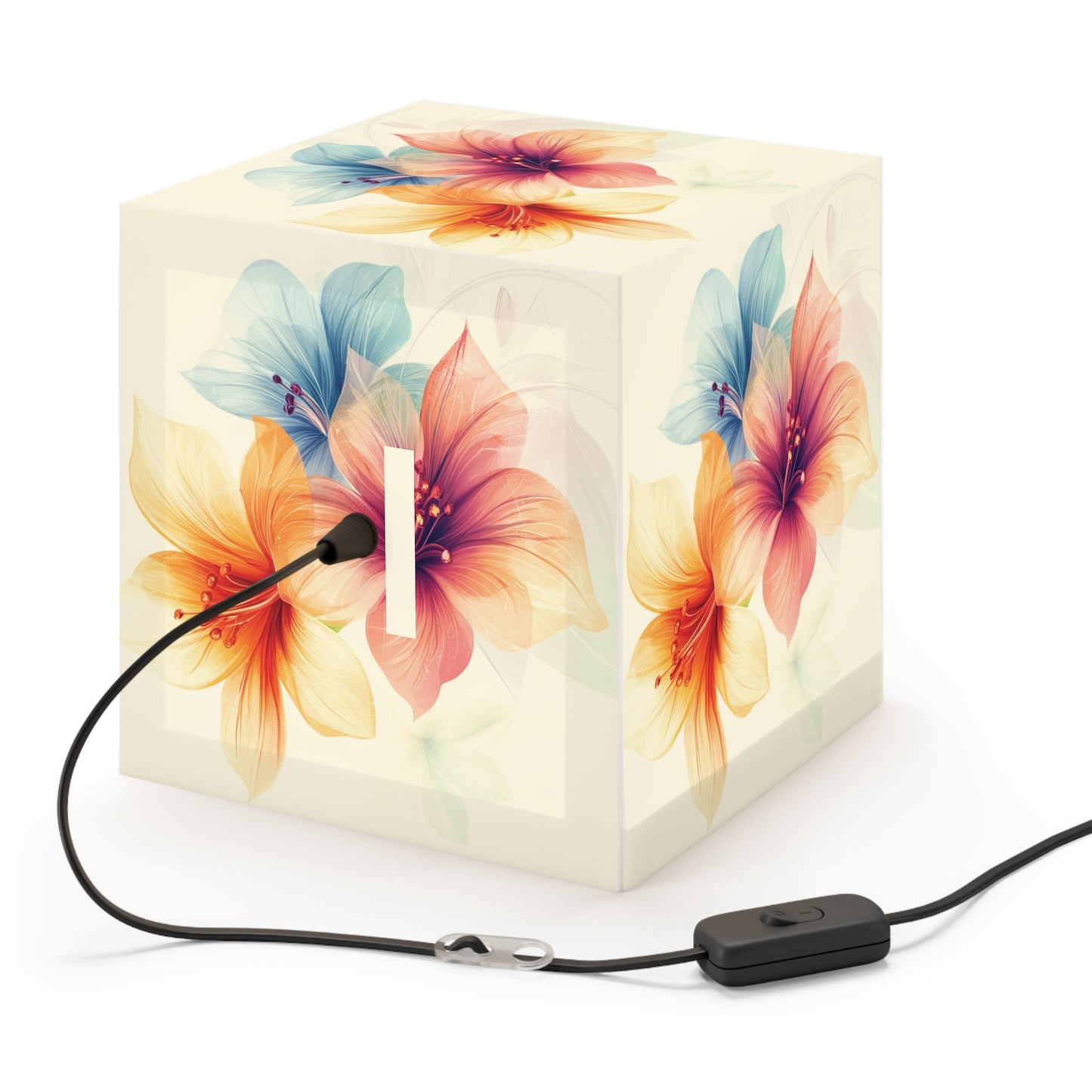 Elegant Floral Light Cube Lamp - Perfect for Home Decor & Gifts