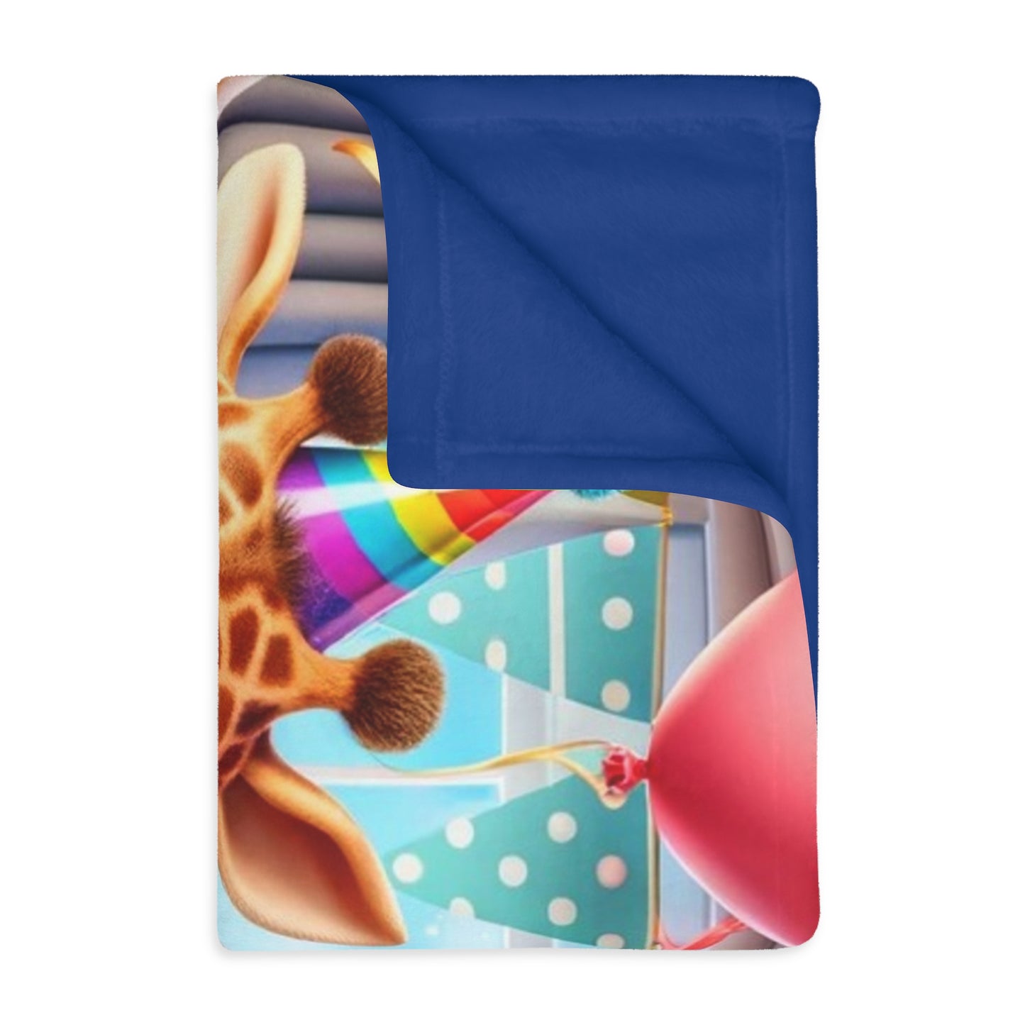 Colorful Animal-Themed Velveteen Microfiber Blanket - Perfect for Kids' Birthdays! -Blue