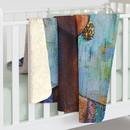 Boho Serenity Sherpa Fleece Blanket - Cozy Floral Art Throw