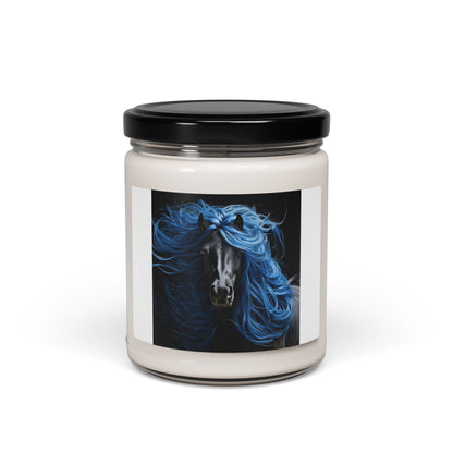 Blue Horse w/Blue Silky Hair Scented Soy Candle, 9oz