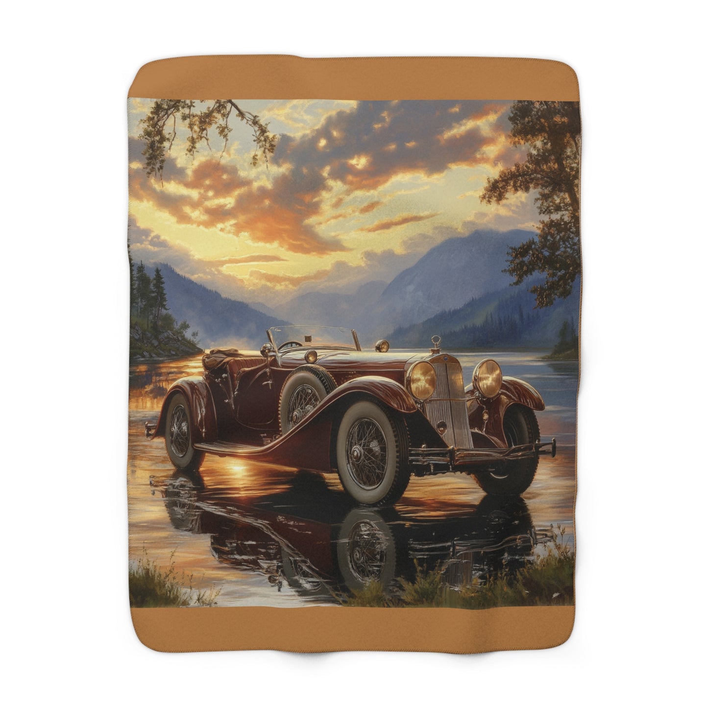 Vintage Car - Sherpa Fleece Blanket