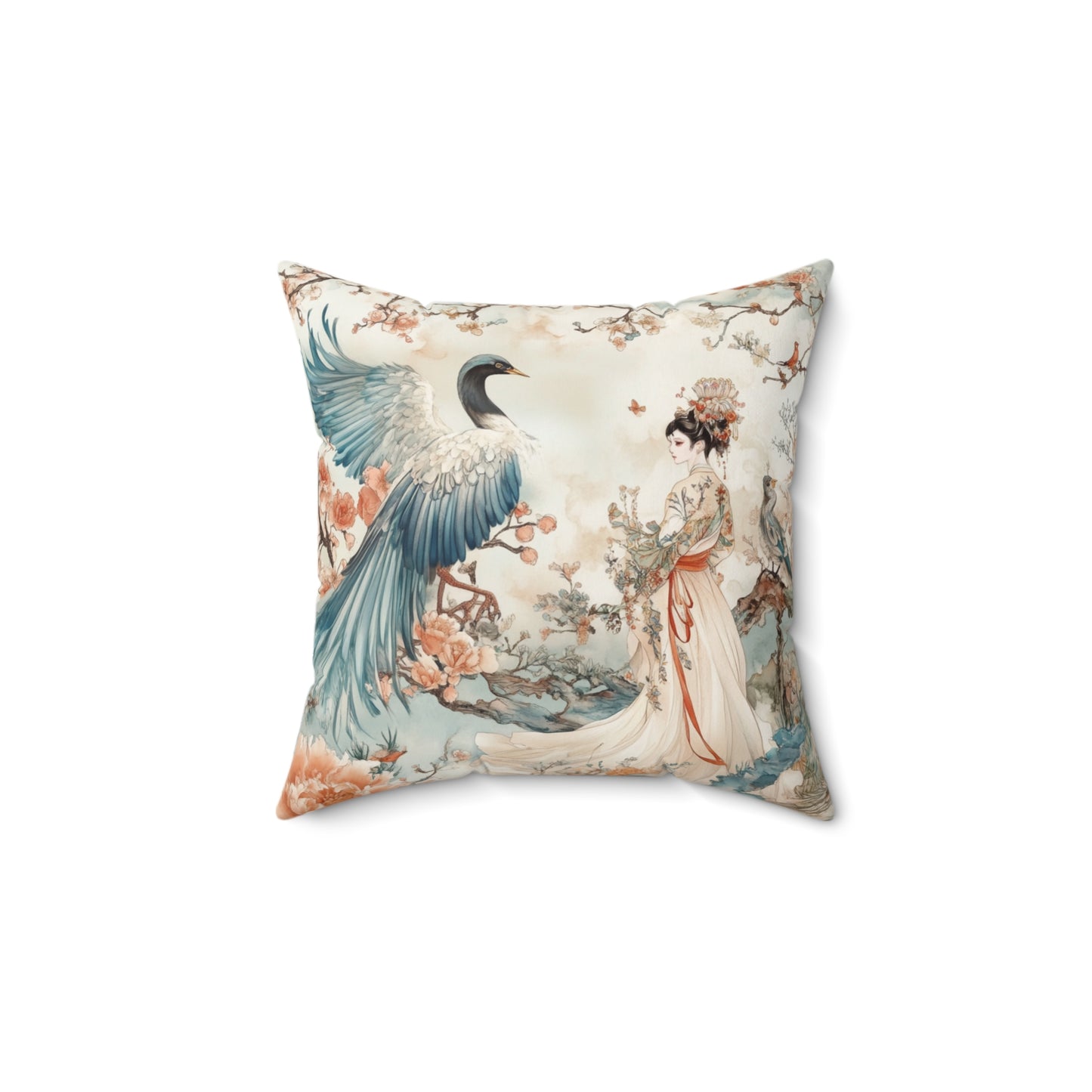 Elegant Oriental Design Square Pillow - Cozy Home Decor