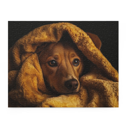 Cozy Dog Puzzle - 120, 252, 500-Piece Jigsaw for Dog Lovers