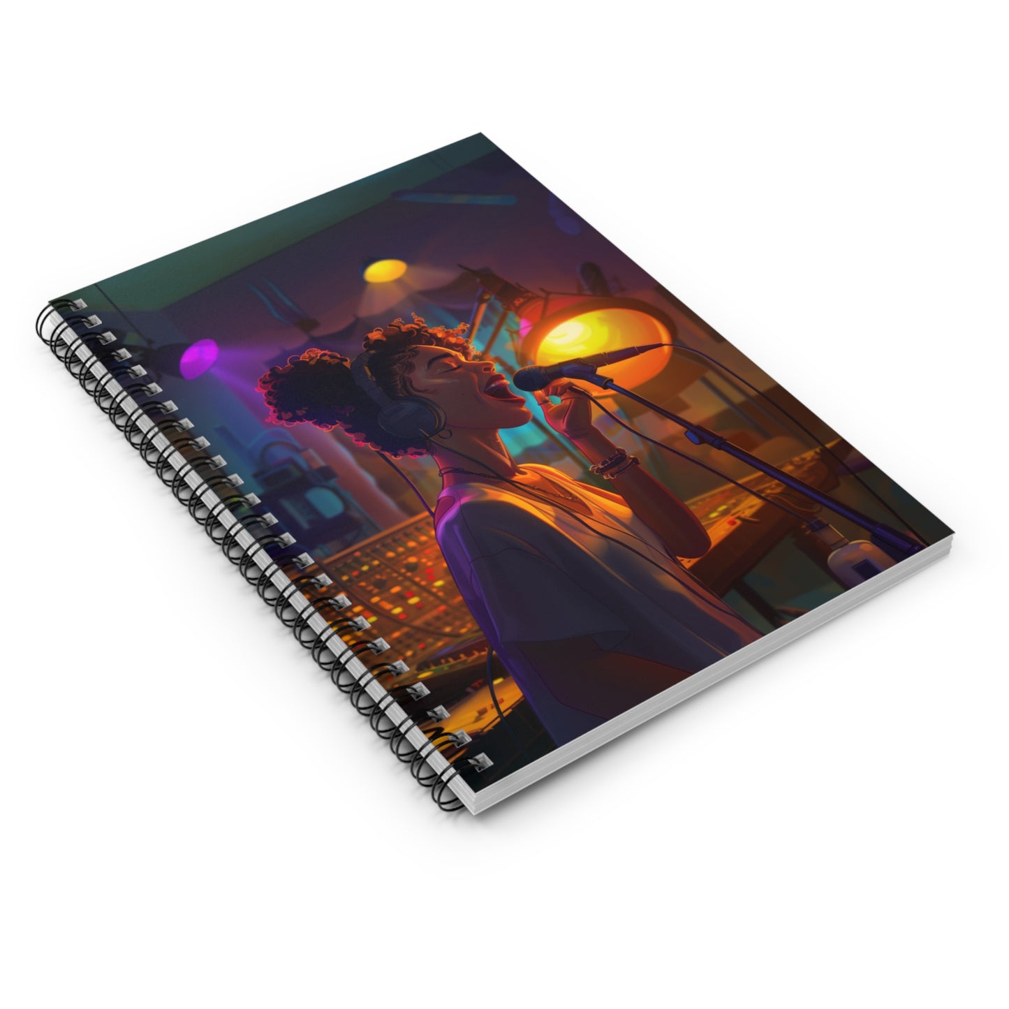 Musical Inspiration Spiral Notebook - Ruled Line, Music Journal, Creative Writing Notebook, Singer Gift, Stationery for Musicians