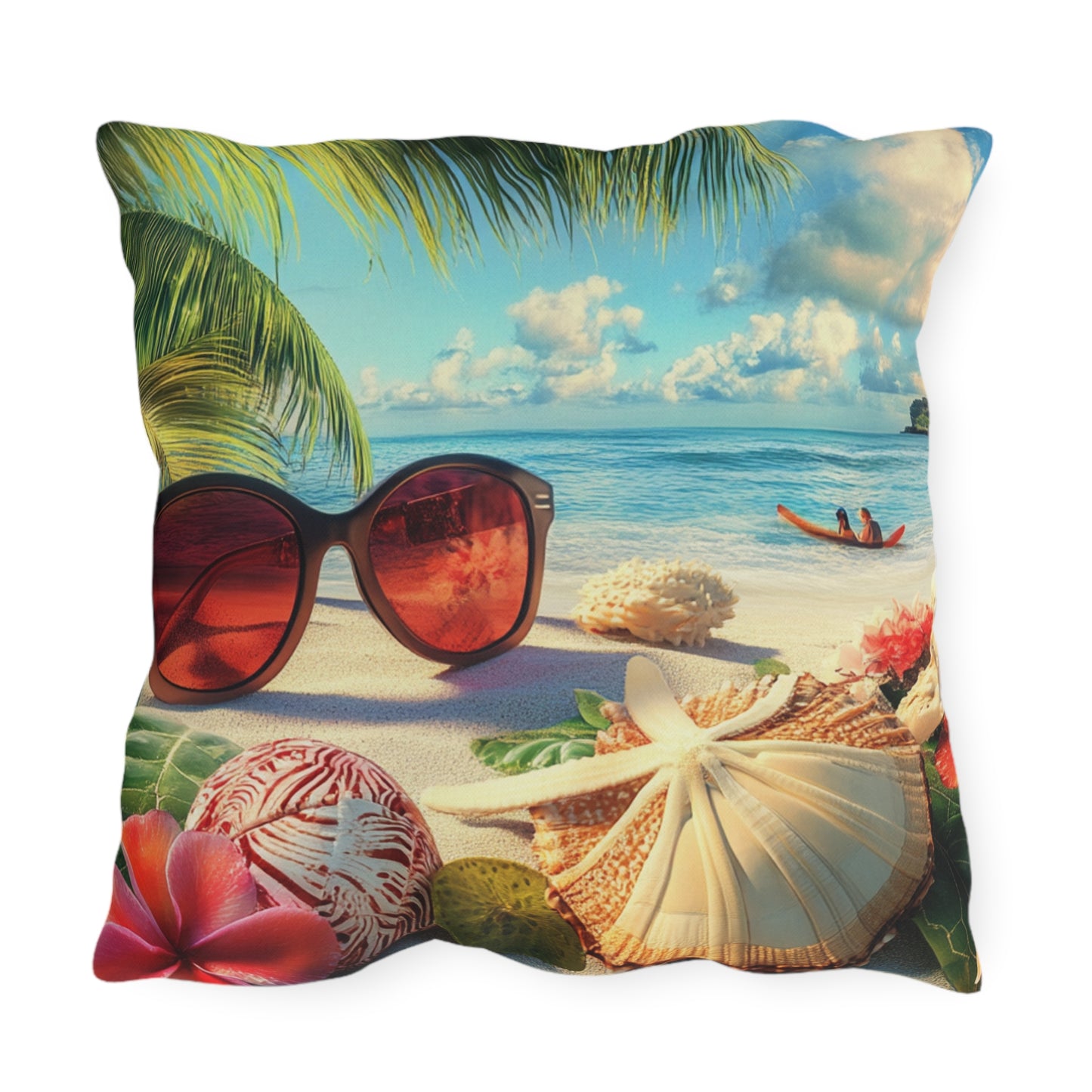 Coastal Vibes Outdoor Pillows - Tropical Beach Decorative Cushions