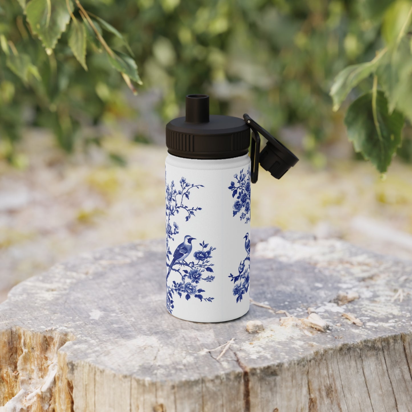 Floral Stainless Steel Water Bottle with Sports Lid - Eco-Friendly Hydration
