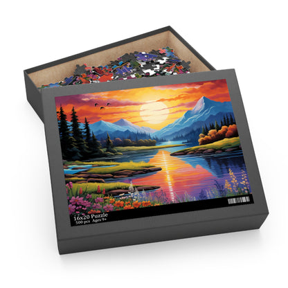 Serene Sunset Landscape Puzzle - 500-Piece Jigsaw for Nature Lovers