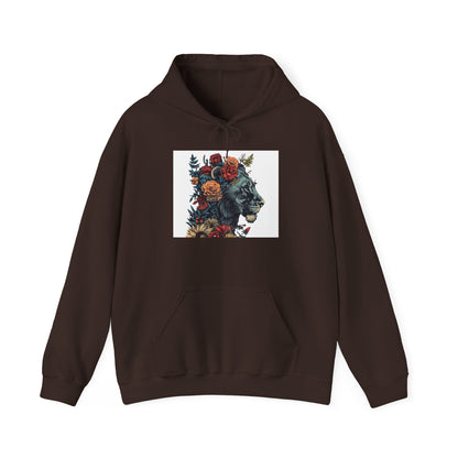 Lion with Floral Head Dress - Unisex Heavy Blend™ Hooded Sweatshirt