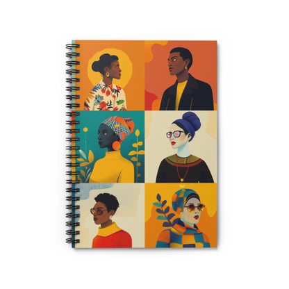 Artistic Spiral Notebook - Vibrant Women Illustrations, Journal, Sketchbook, Gift for Creatives, School Supplies, Boho Decor