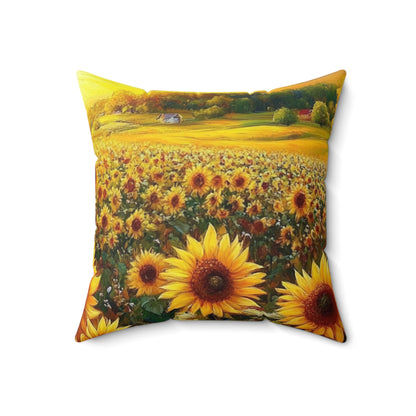 Vibrant Sunflower Square Pillow - Floral Home Decor
