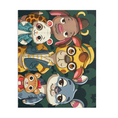 Cute Animal Friends Puzzle - 120/252/500-Piece Jigsaw for Family Fun