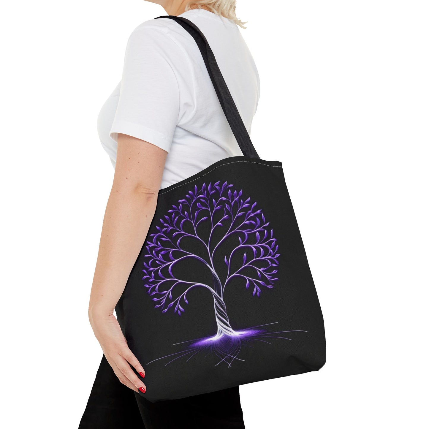 Elegant Purple Tree Design Tote Bag - Nature Lover's Accessory