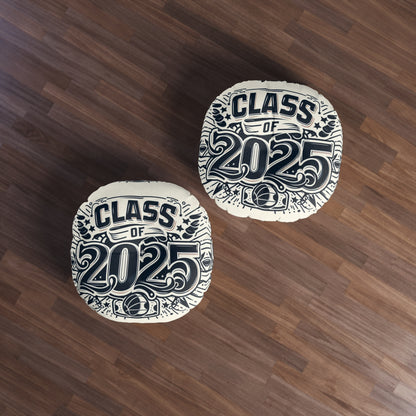 Class of 2025 Tufted Floor Pillow, Round | Graduation Gift, Home Decor, College Essentials, Cozy Seating, Unique Celebration