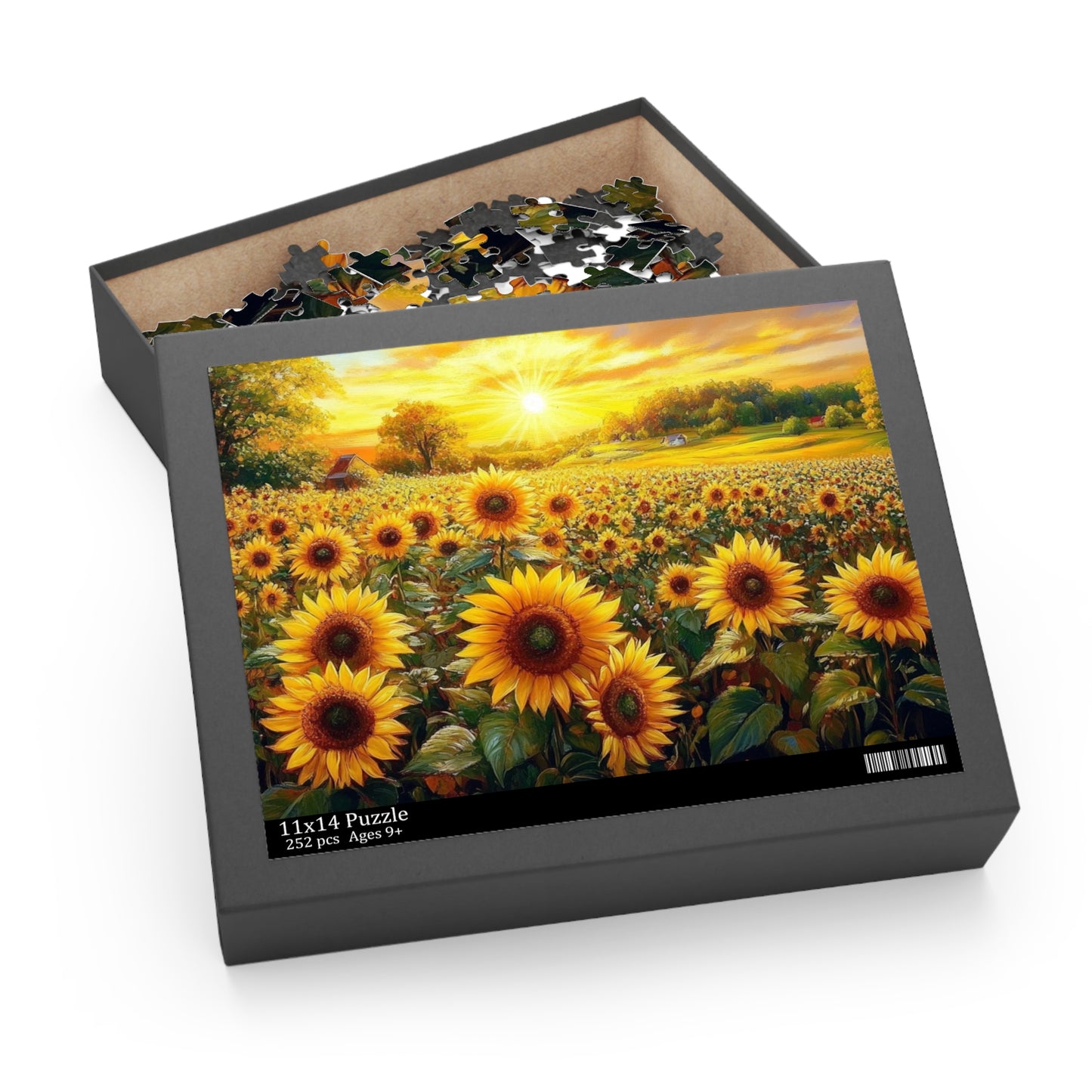Sunflower Fields Puzzle - 120, 252, 500-Piece Scenic Jigsaw for Nature Lovers