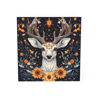 Floral Deer Note Cube - Nature-Inspired Stationery for Home & Office