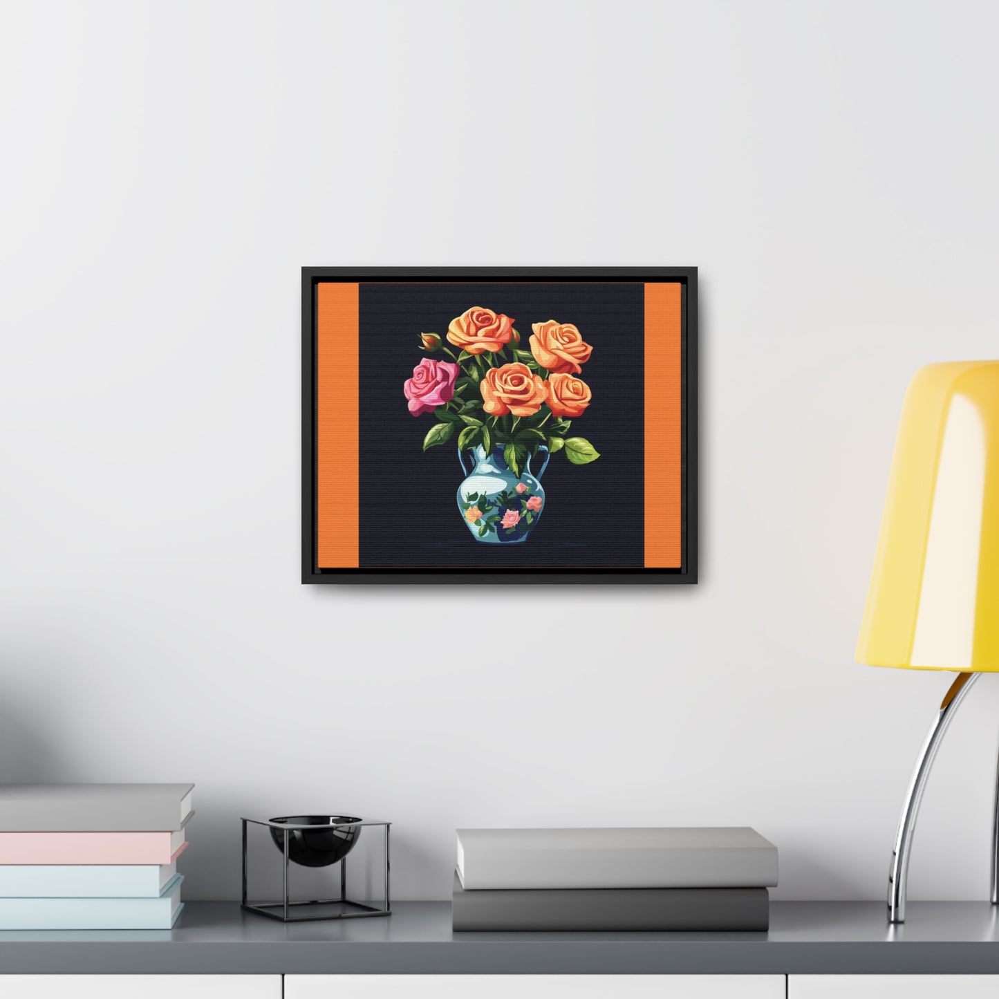 Elegant Rose Floral Gallery Canvas Wraps, Horizontal Frame