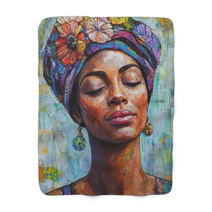 Boho Serenity Sherpa Fleece Blanket - Cozy Floral Art Throw