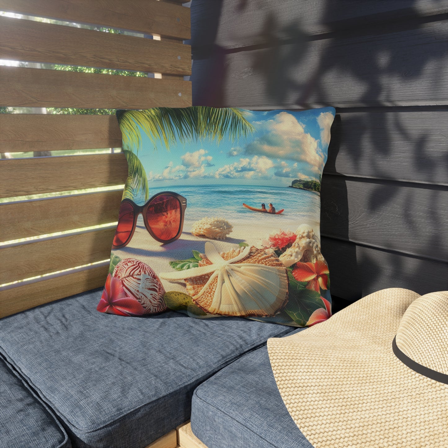 Coastal Vibes Outdoor Pillows - Tropical Beach Decorative Cushions