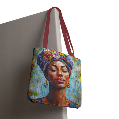 Vibrant Art Tote Bag with Floral Design