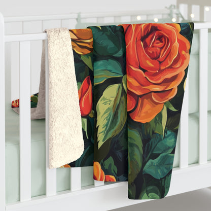 Flowers - Sherpa Fleece Blanket
