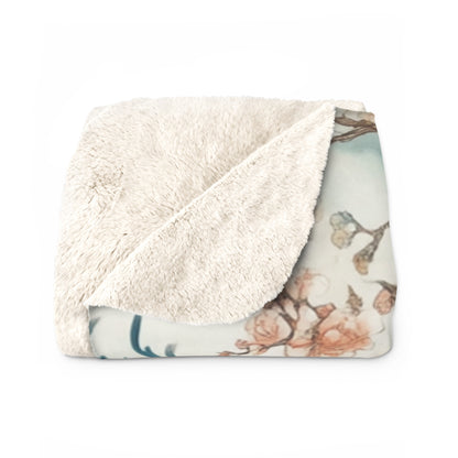 Elegant Floral Sherpa Fleece Blanket - Cozy Spring Decor for Home & Gifts