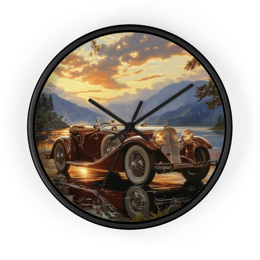 Vintage Car Wall Clock - Vintage Rose Design Home Decor
