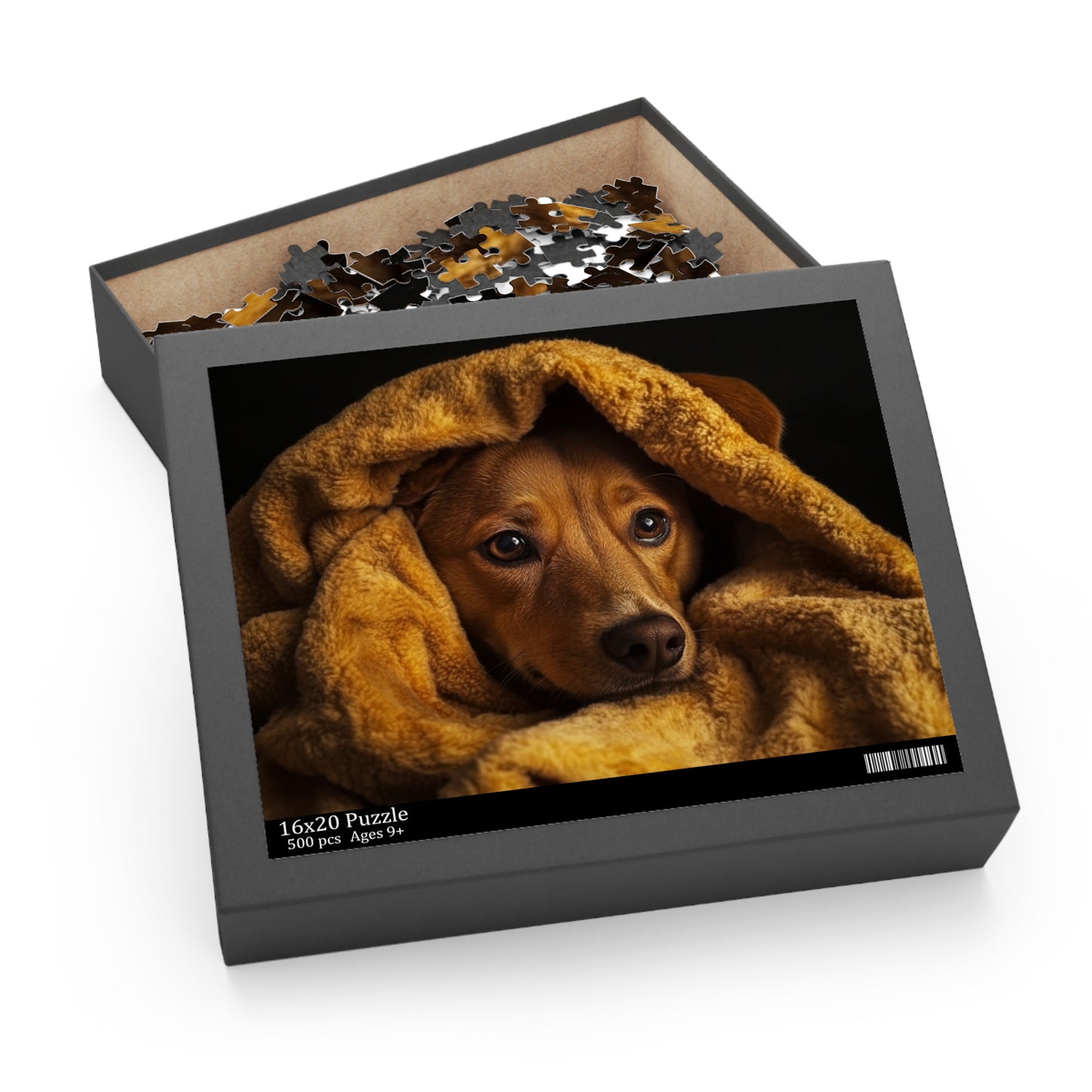 Cozy Dog Puzzle - 120, 252, 500-Piece Jigsaw for Dog Lovers