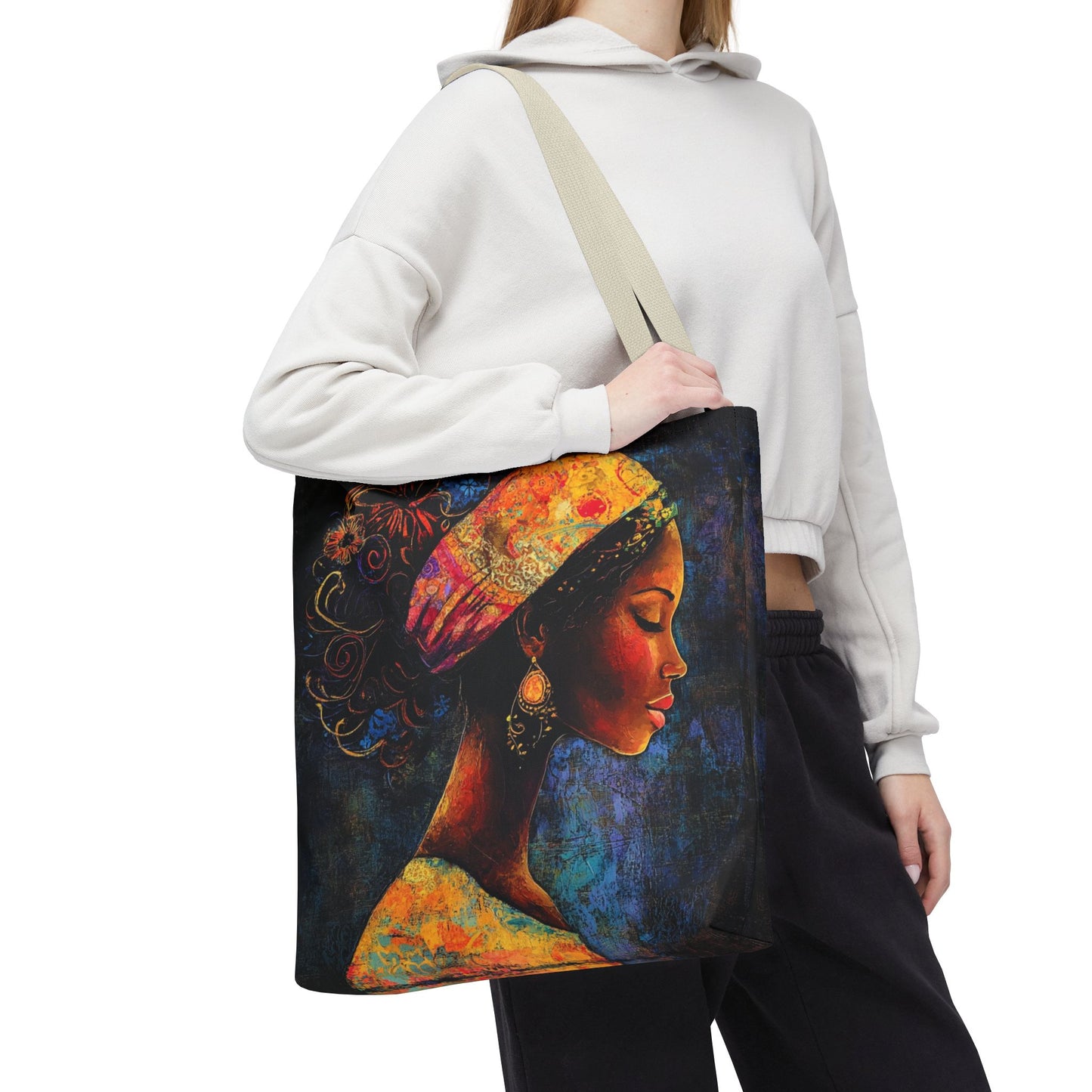 Colorful Woman Art Tote Bag - Vibrant African American Design
