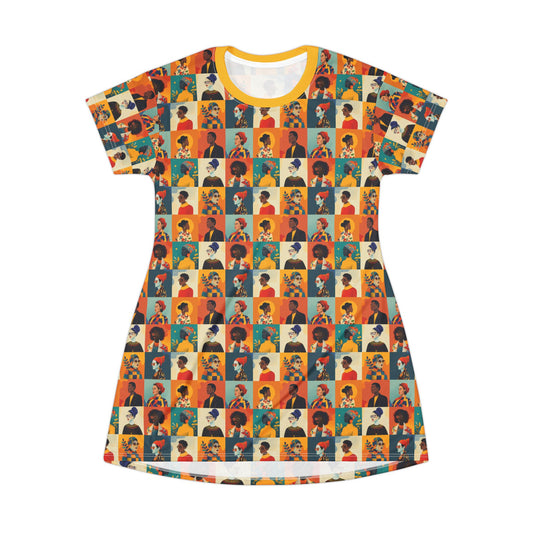 Colorful Retro T-Shirt Dress - Vintage Style for Everyday Wear