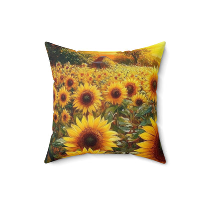 Vibrant Sunflower Square Pillow - Floral Home Decor