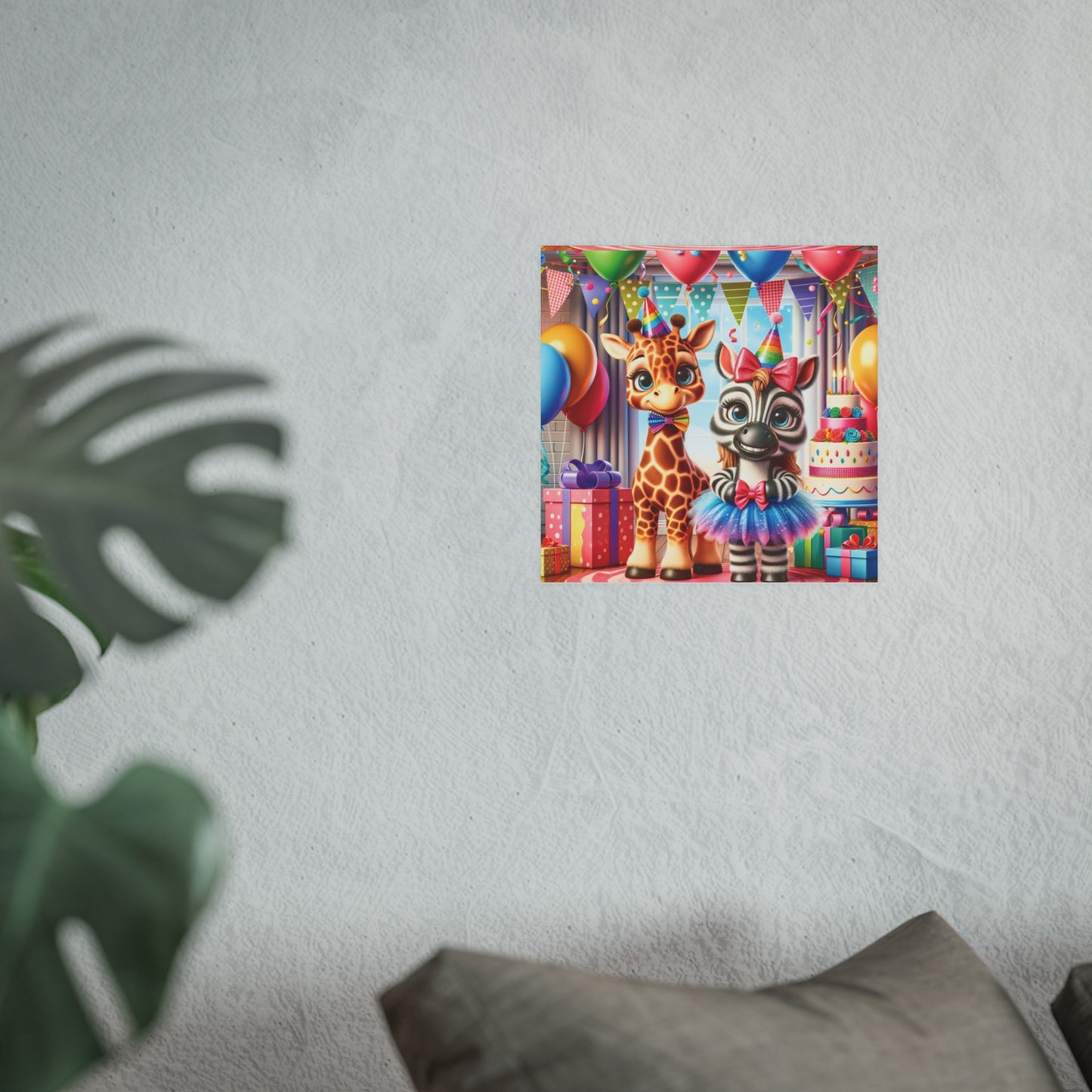 Whimsical Animal Party Poste Print - Fun for Kids' Celebrations