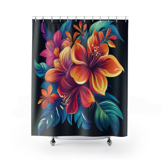 Elegant Floral Shower Curtain - Vintage Rose Design for Bathroom Decor
