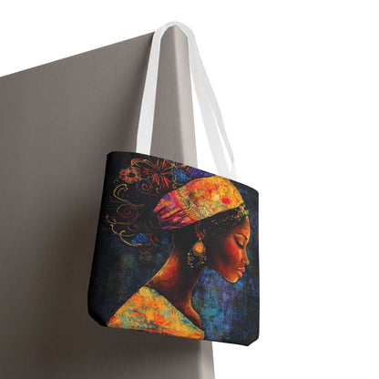 Colorful Woman Art Tote Bag - Vibrant African American Design