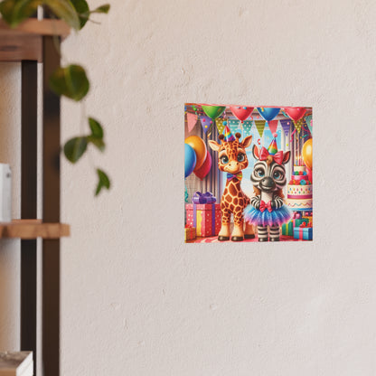 Whimsical Animal Party Poste Print - Fun for Kids' Celebrations