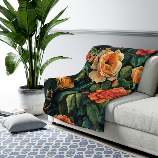 Flowers - Sherpa Fleece Blanket